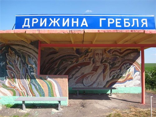 Bus stop. Dryzhyna Greblya village